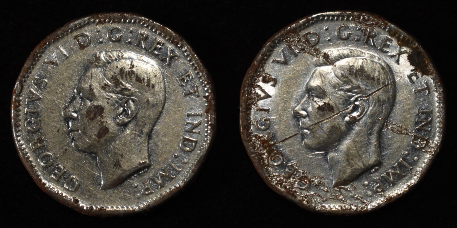 1945 STEEL ROLL CANADIAN NICKELS