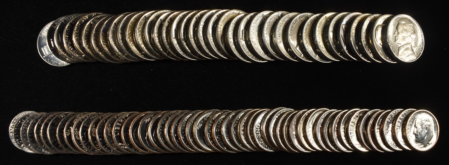 1965-67 DIMES AND NICKLES GEM BU