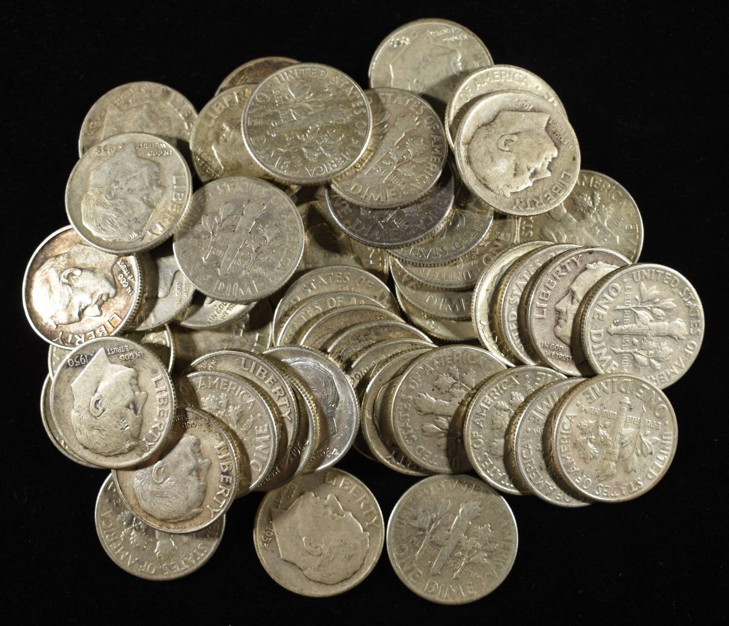 (49) 90% SILVER ROOSEVELT DIMES