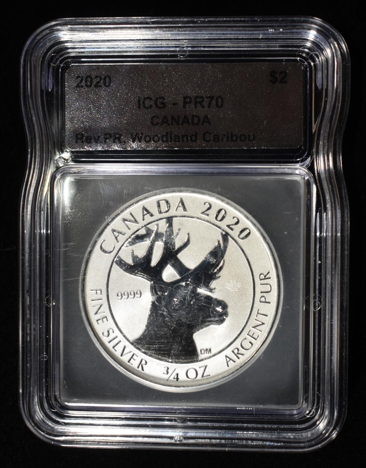 2020 CARIBOU 1 OZ 0.999 SILVER ICG PR70