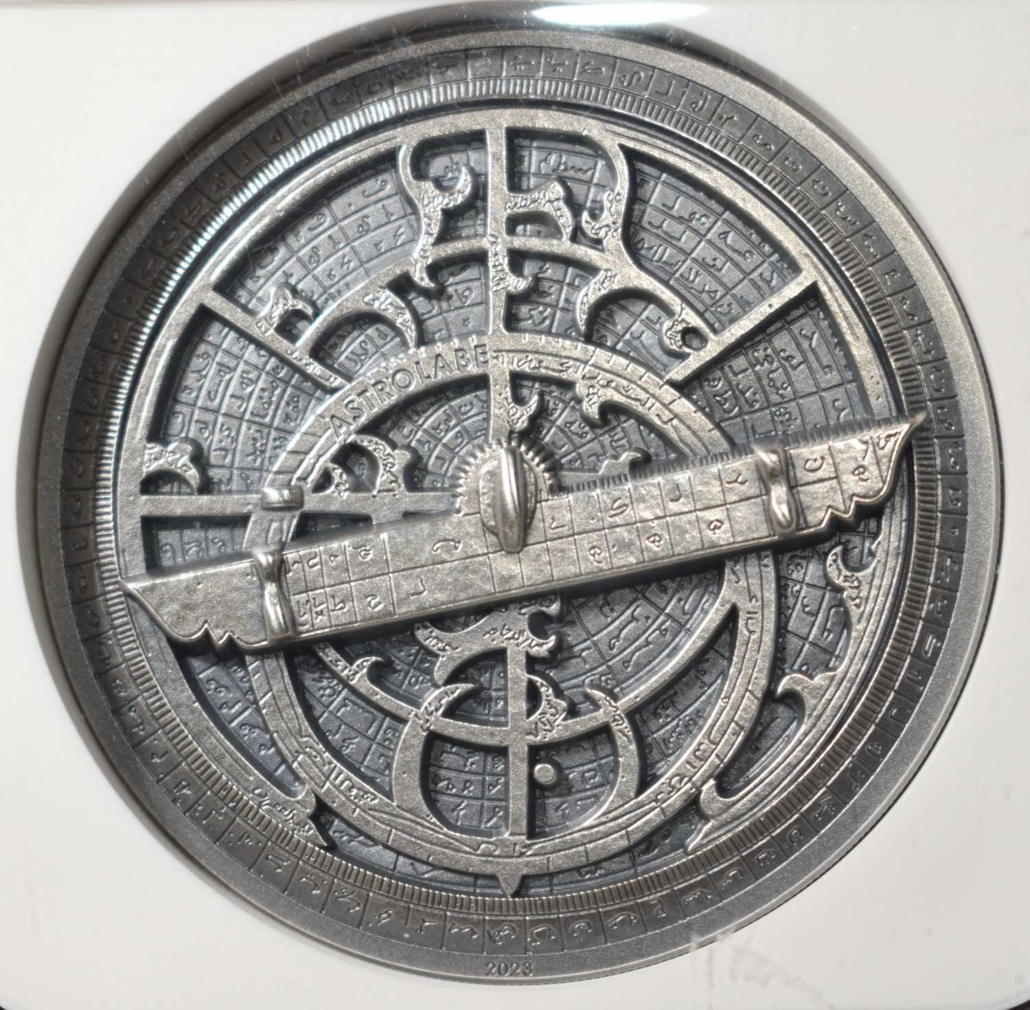 2023 COOK IS. SILVER ASTROLABE NGC MS-70 ANTIQUED