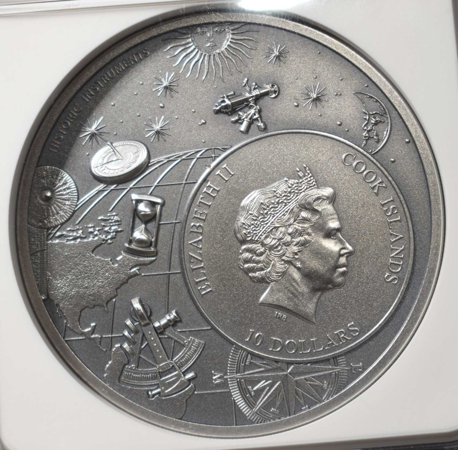2023 COOK IS. SILVER ASTROLABE NGC MS-70 ANTIQUED