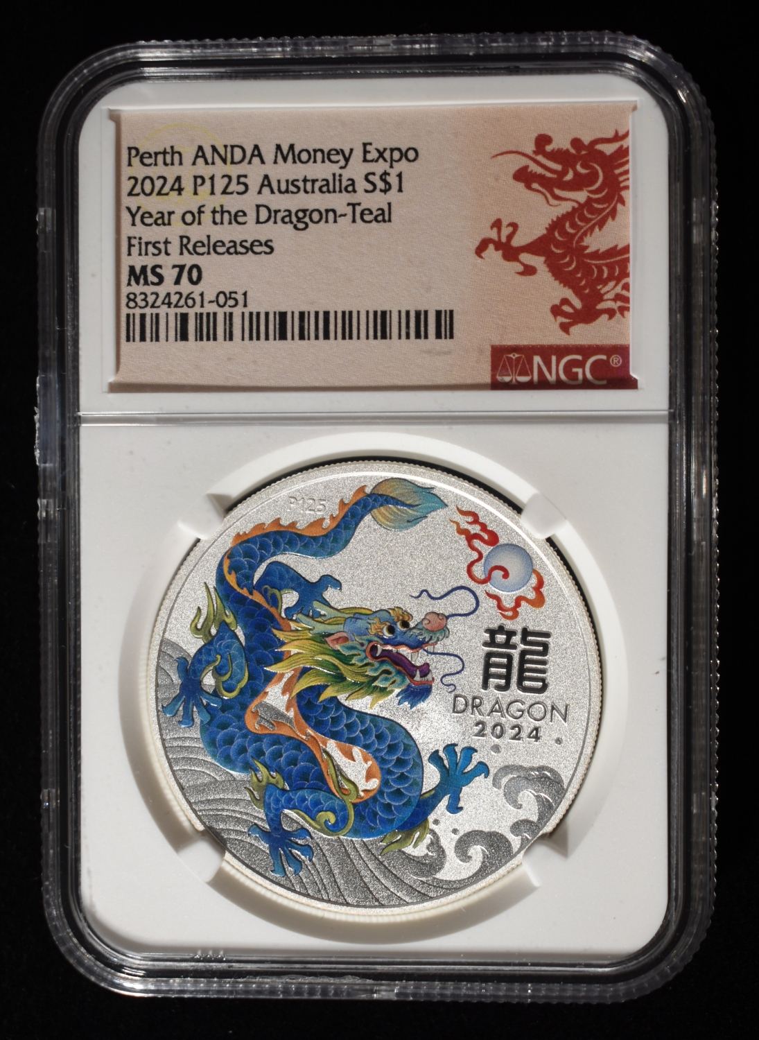 2024 $1 AUS YEAR OF THE DRAGON NGC MS70