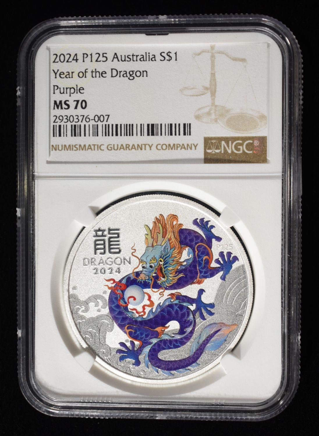 2024 $1 AUS YEAR OF THE DRAGON NGC MS70
