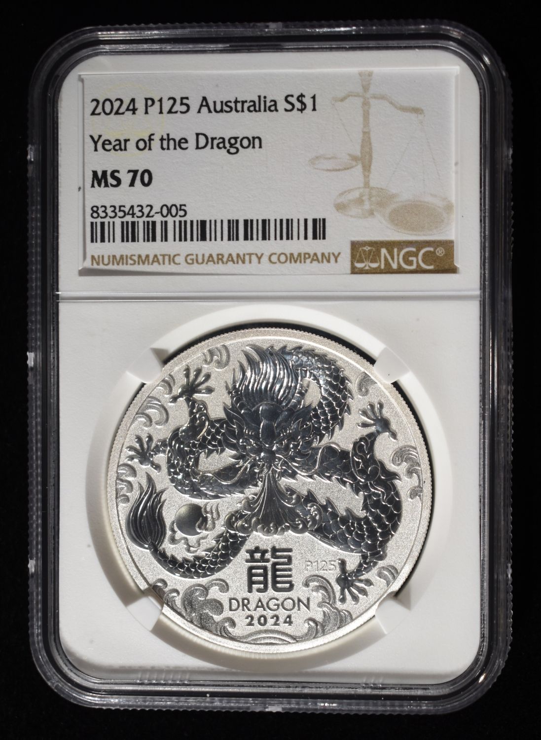 2024 $1 AUS YEAR OF THE DRAGON NGC MS70