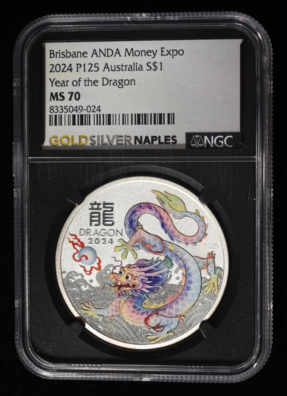 2024 $1 AUS YEAR OF THE DRAGON NGC MS70