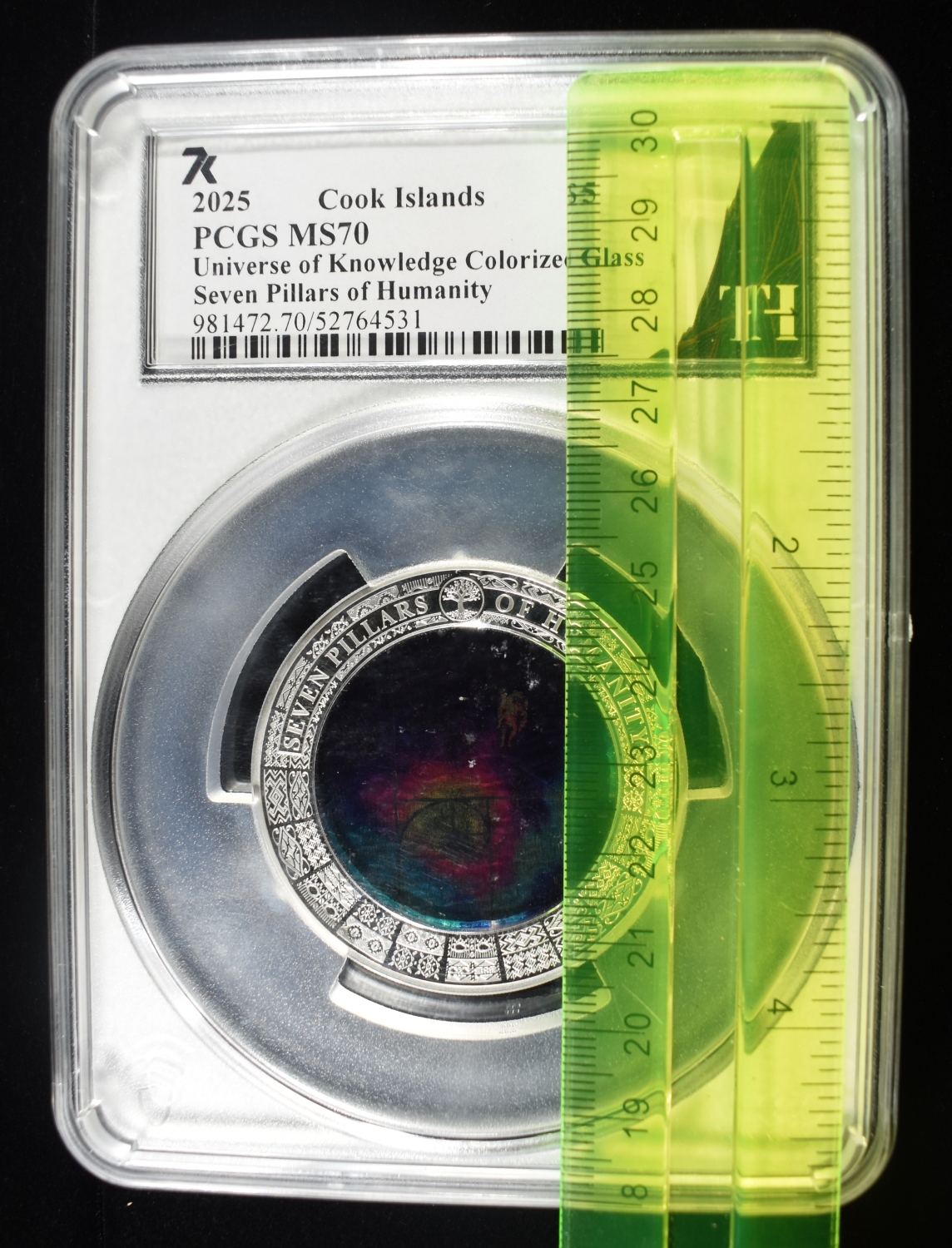 2025 COOK ISLANDS COLORIZED GLASS & SILVER PCGS 70