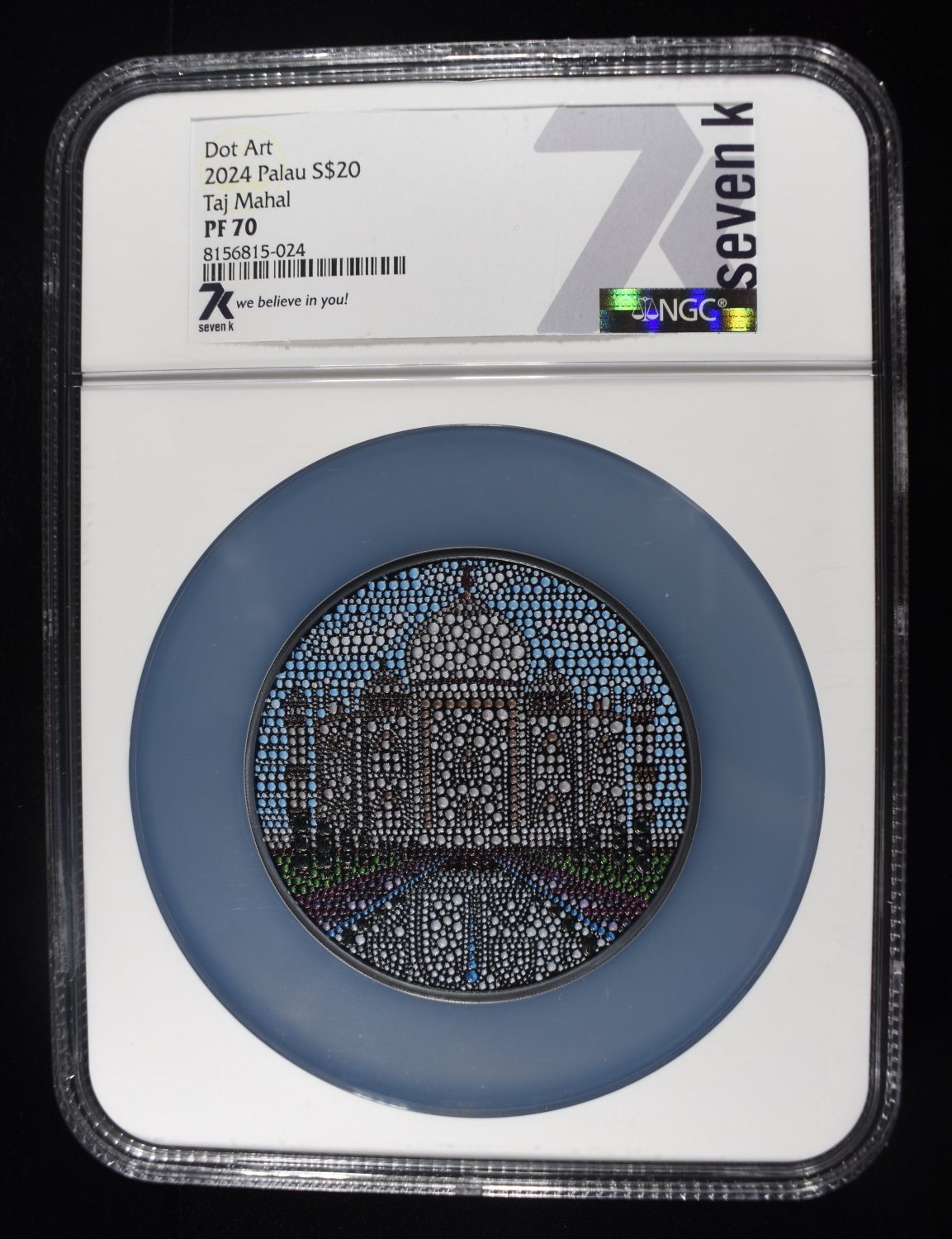 2024 $20 PALAU TAJ MAHAL DOT ART NGC PF70