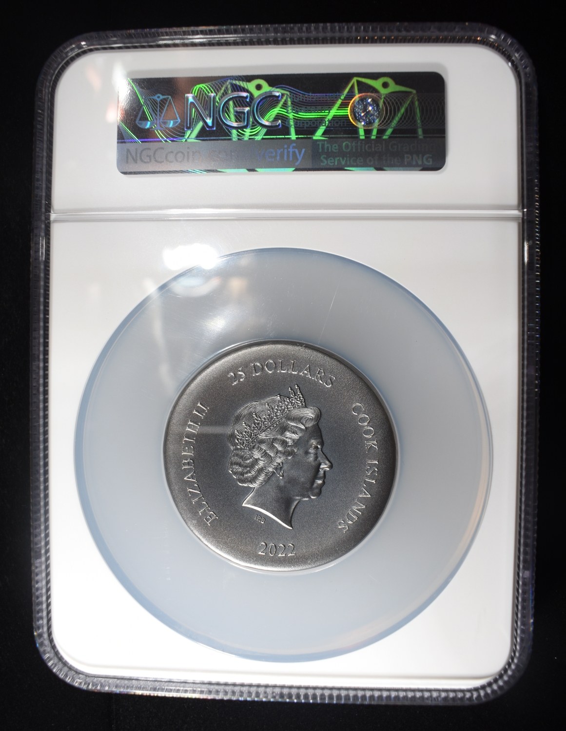 2022 $25 COOK IS. PEGASOS NGC MS70 ANTIQUED