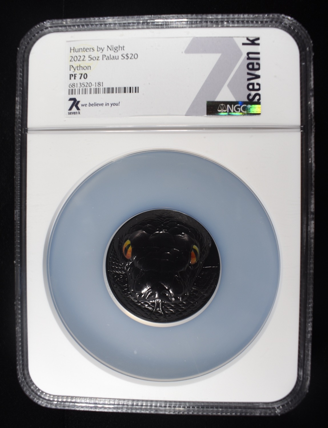 2022 5 OZ $20 PALAU PYTHON NGC PF70