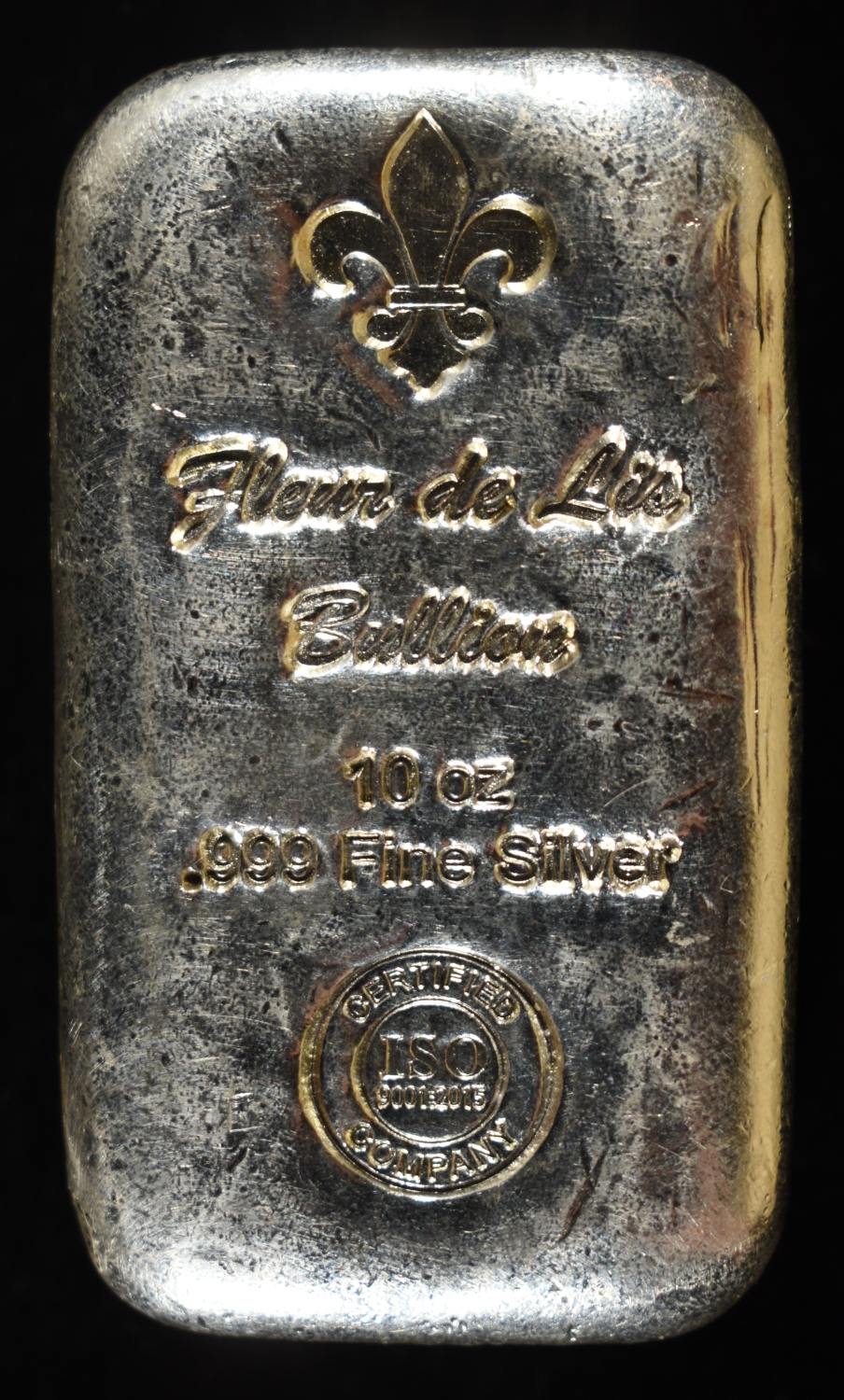 FLEUR DE LIS 10 OZ .999 SILVER BAR