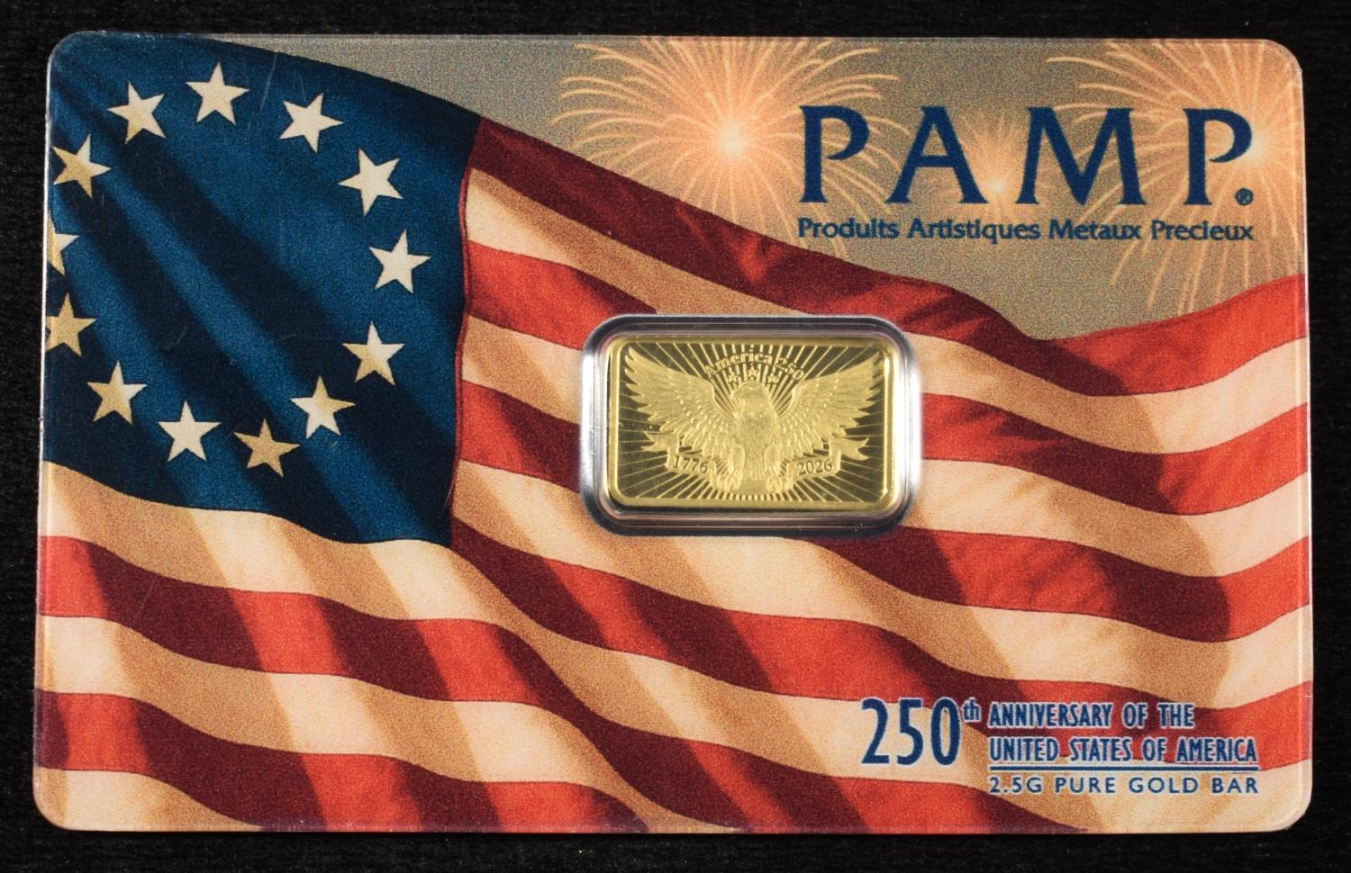 PAMP 2.5 G .9999 GOLD BAR