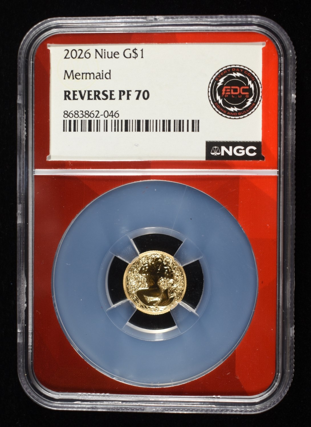 2026 NIUE $1 GOLD MERMAID NGC REV PF70