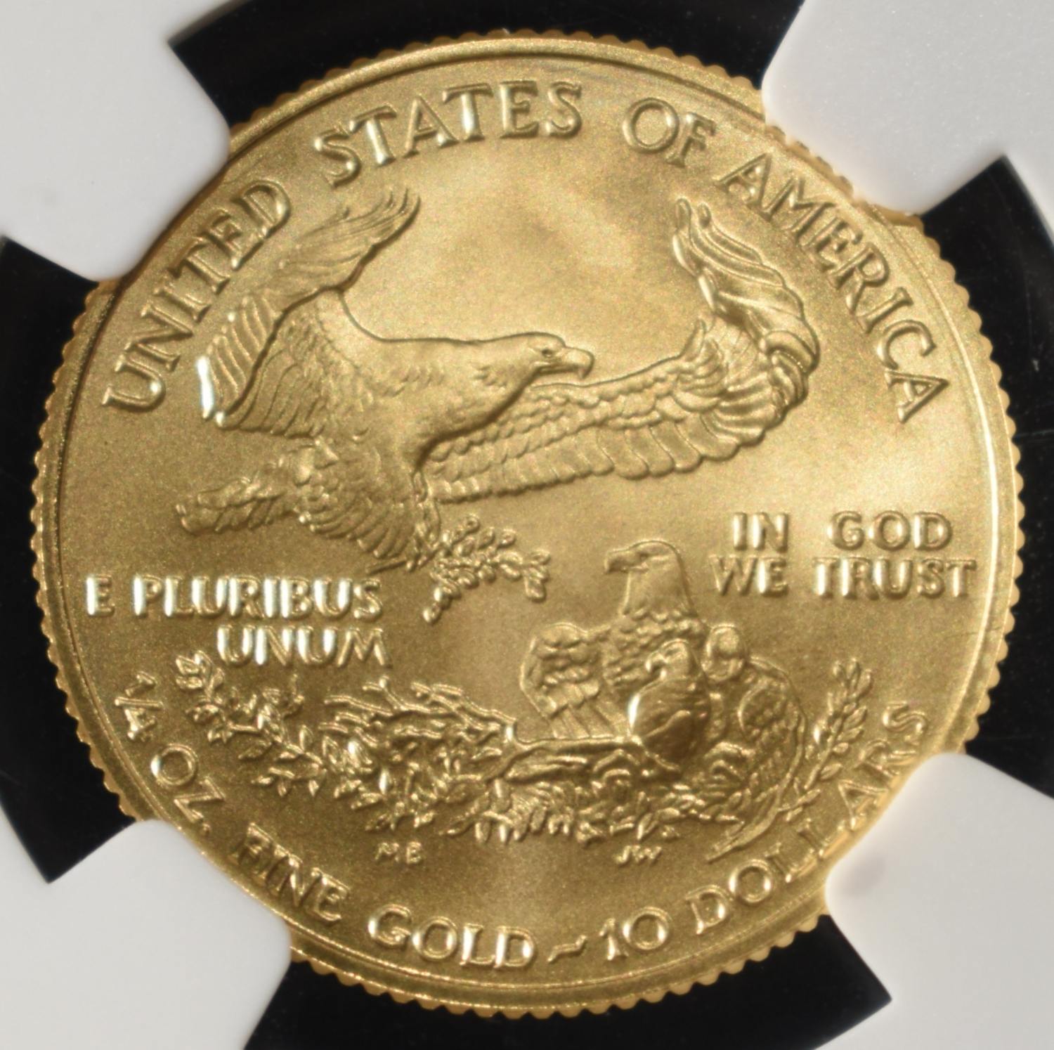 2008-W BURNISHED 1/4 OZ $10 GOLD EAGLE NGC MS-70