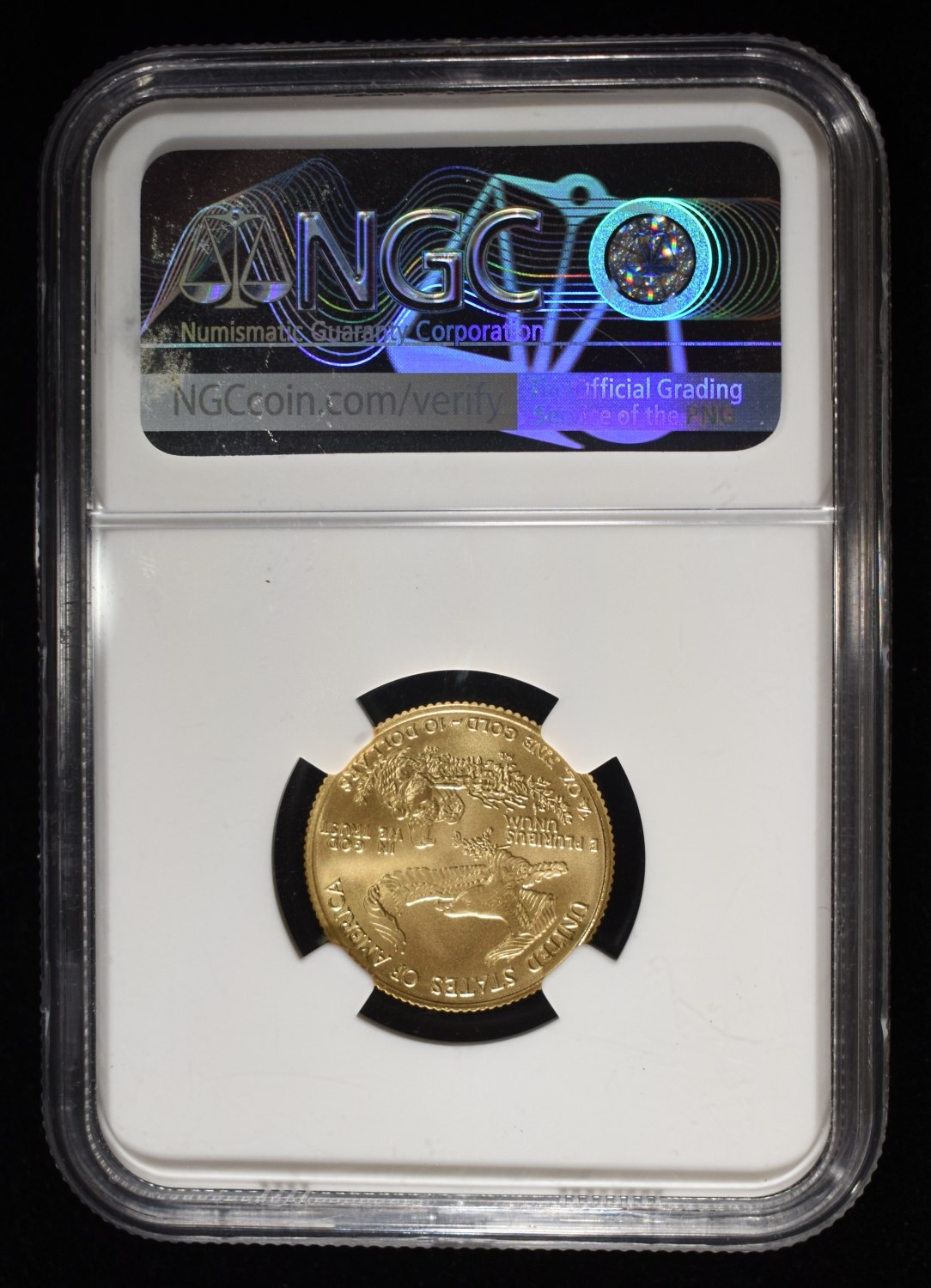 2008-W BURNISHED 1/4 OZ $10 GOLD EAGLE NGC MS-70