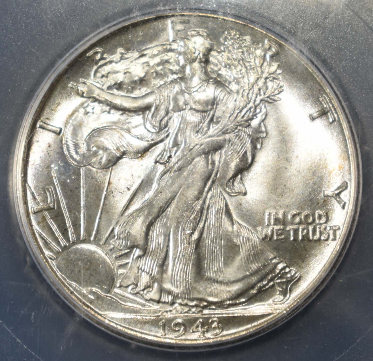 1943 WALKING LIBERTY HALF DOLLAR ICG MS-66