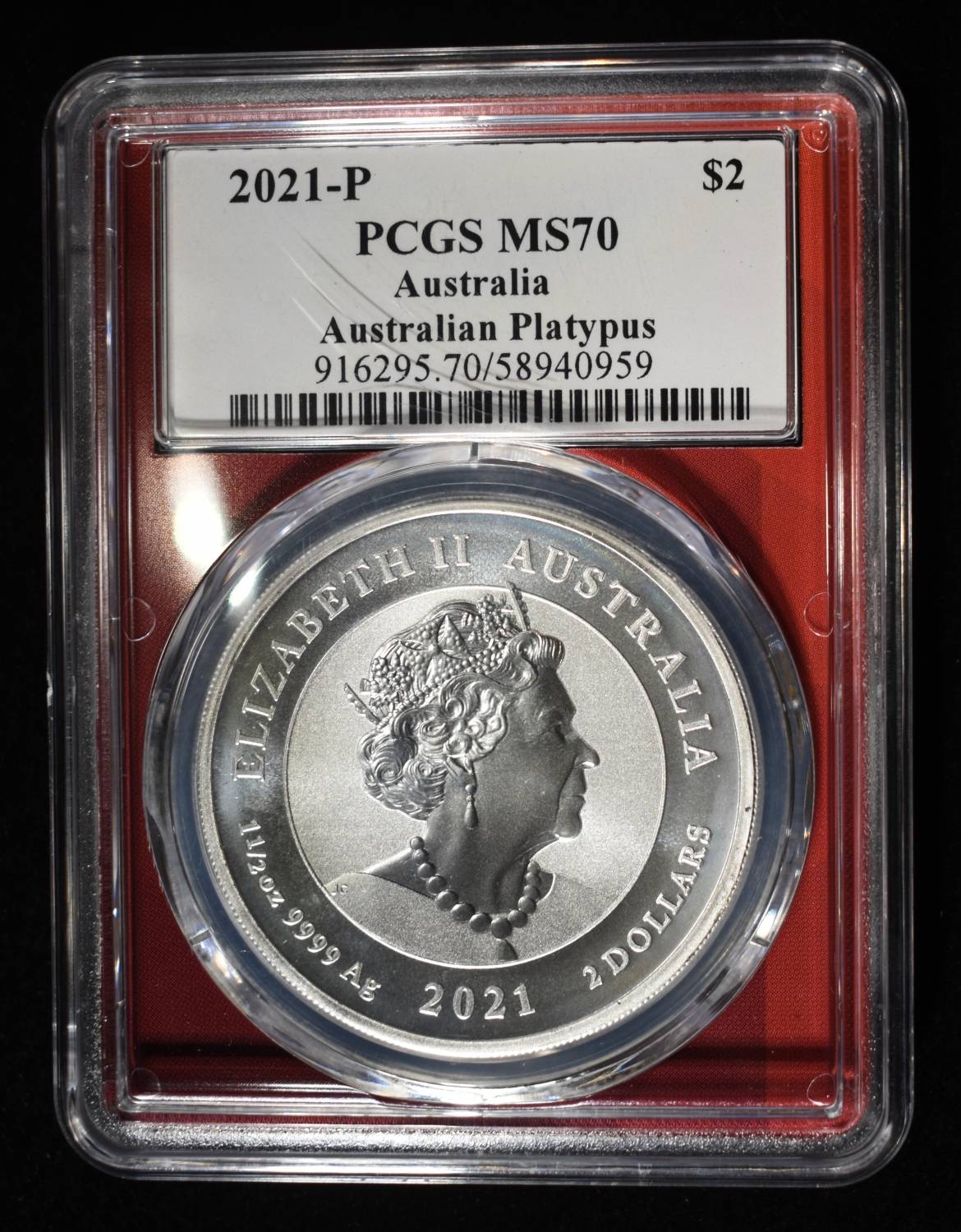 2021-P AUSTRALIA SILVER PLATYPUS PCGS MS-70