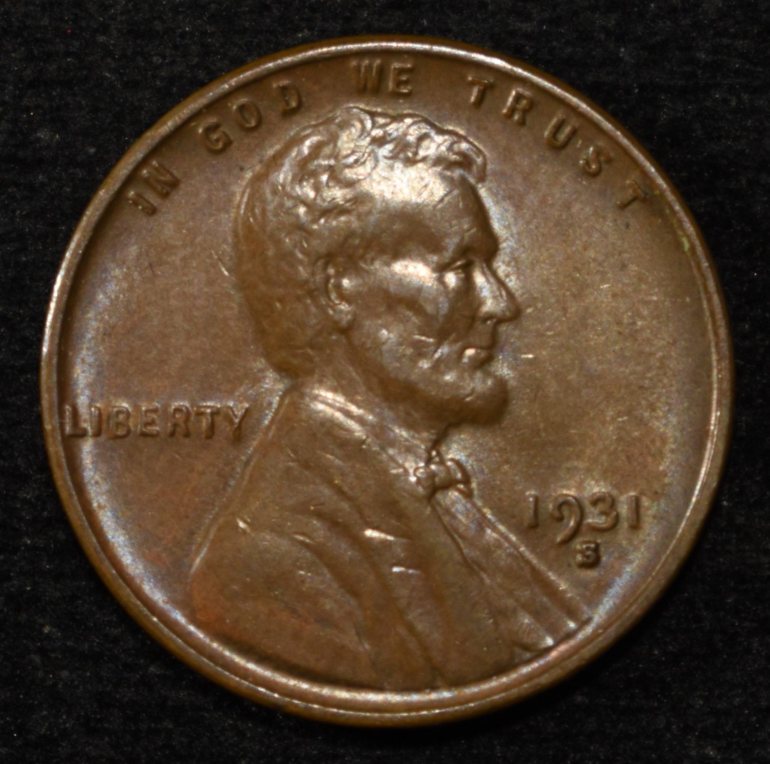 1931-S LINCOLN CENT AU