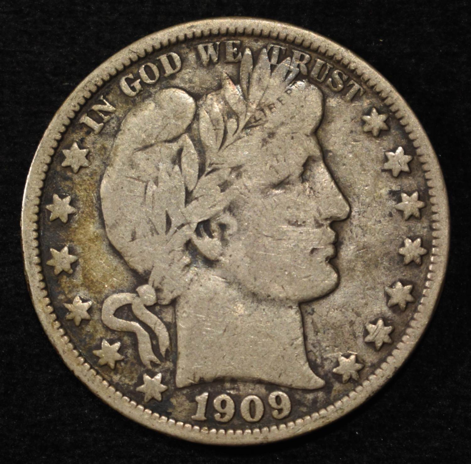 1909-O BARBER HALF DOLLAR FINE