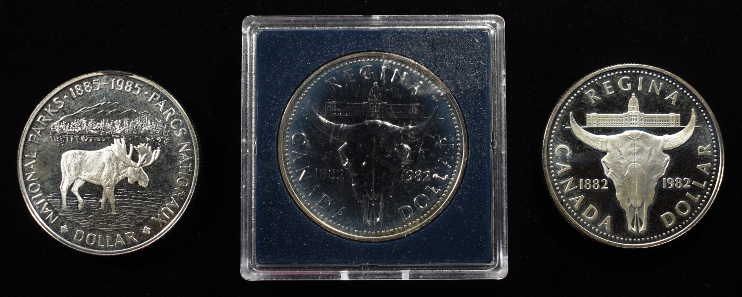 (3) $1 CANADIAN 50% SILVER