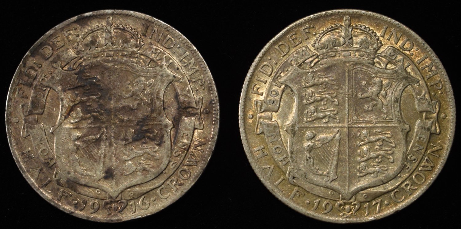 1917 & 1916 FOREIGN CROWNS 92.5% SILVER