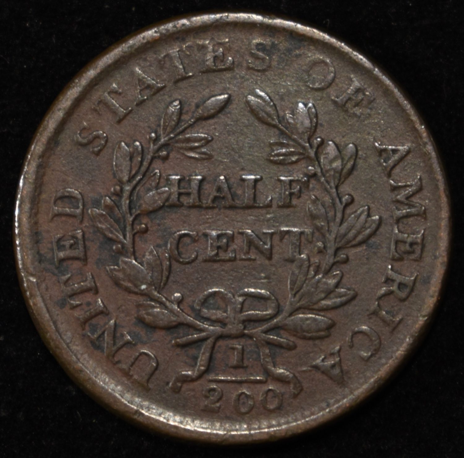 1805 DRAPED BUST HALF CENT VF