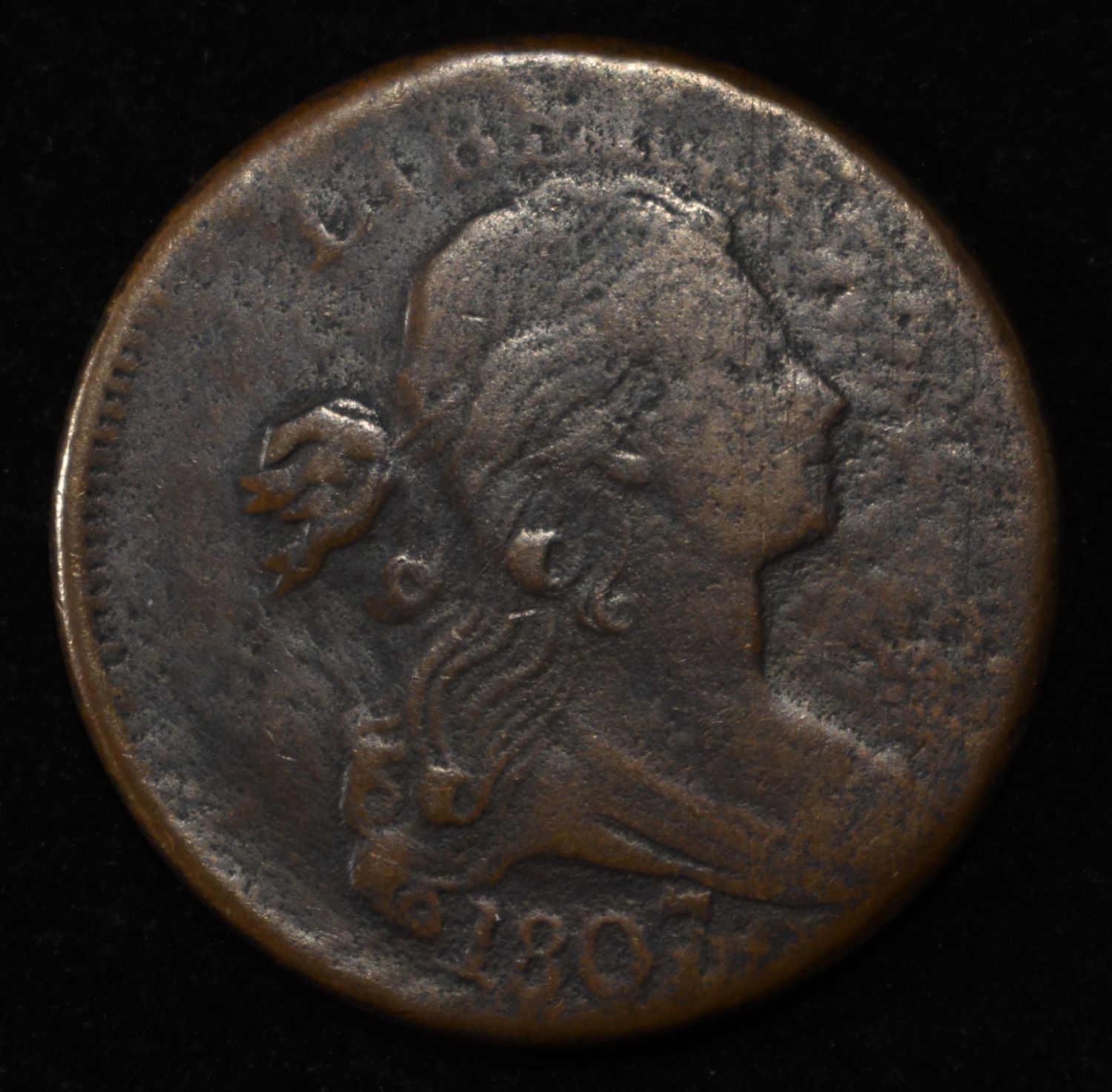 1807 DRAPED BUST LARGE CENT VF