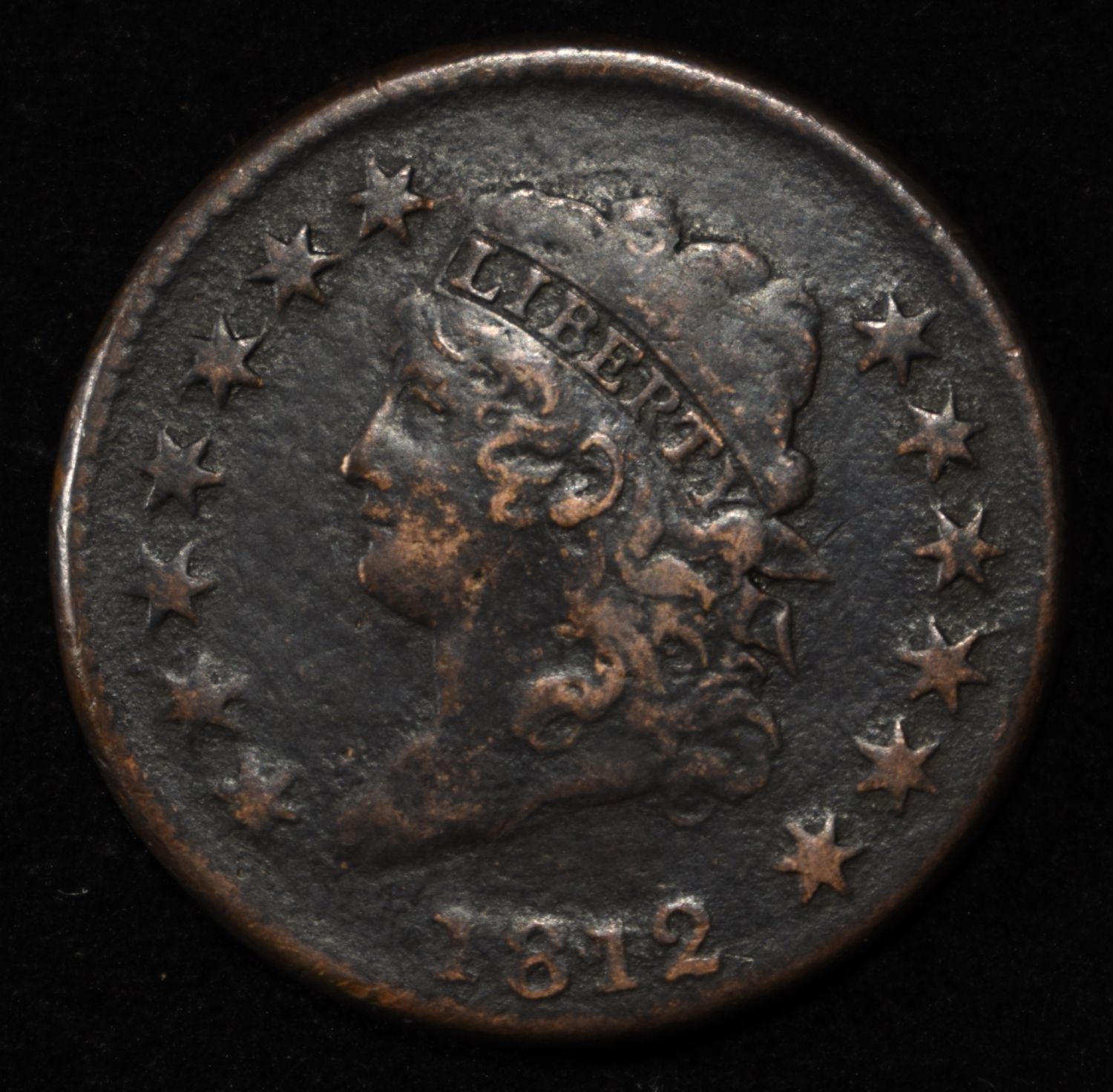 1812 CLASSIC HEAD LARGE CENT VF