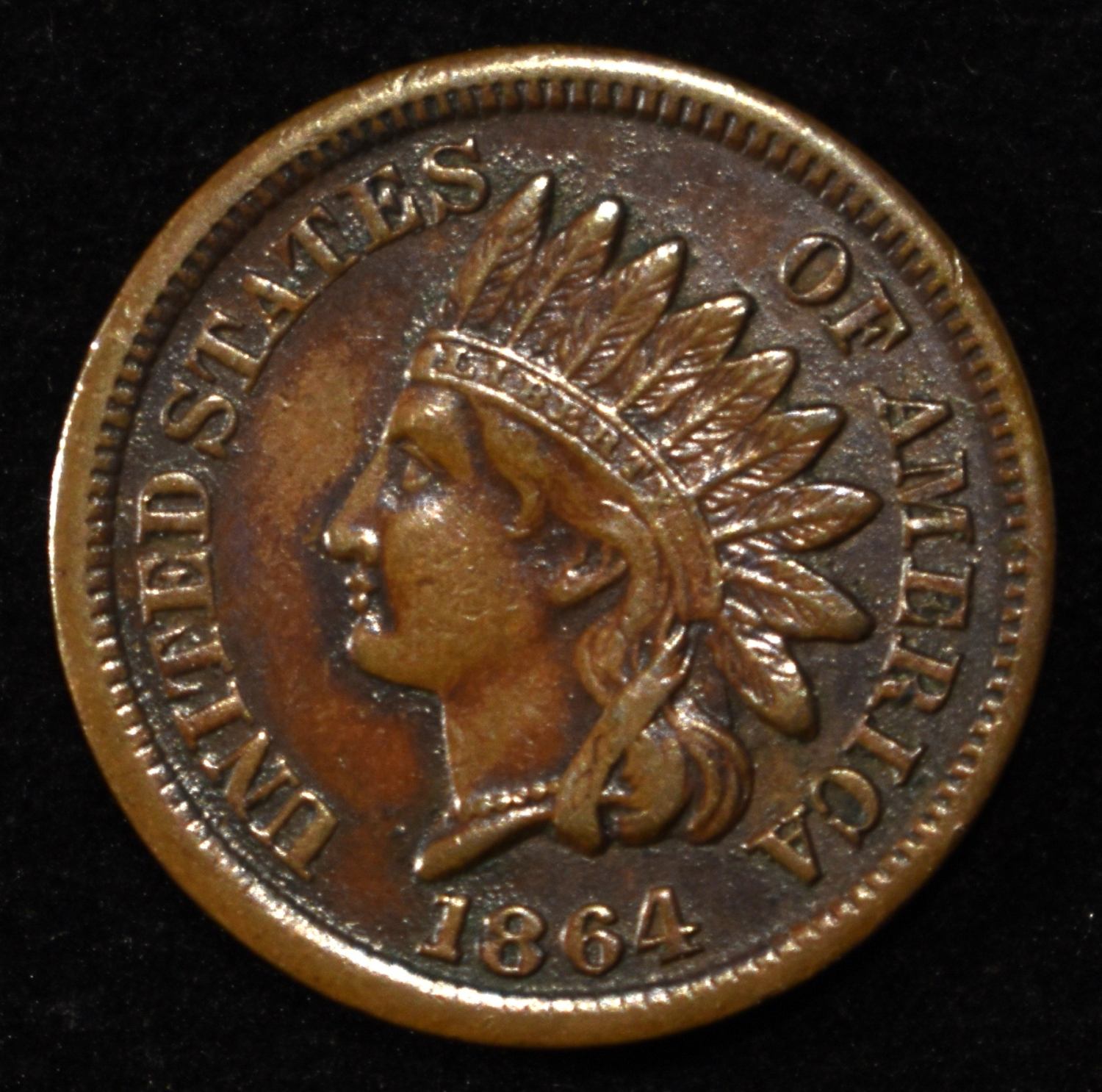 1864 INDIAN HEAD CENT GEM BU BN