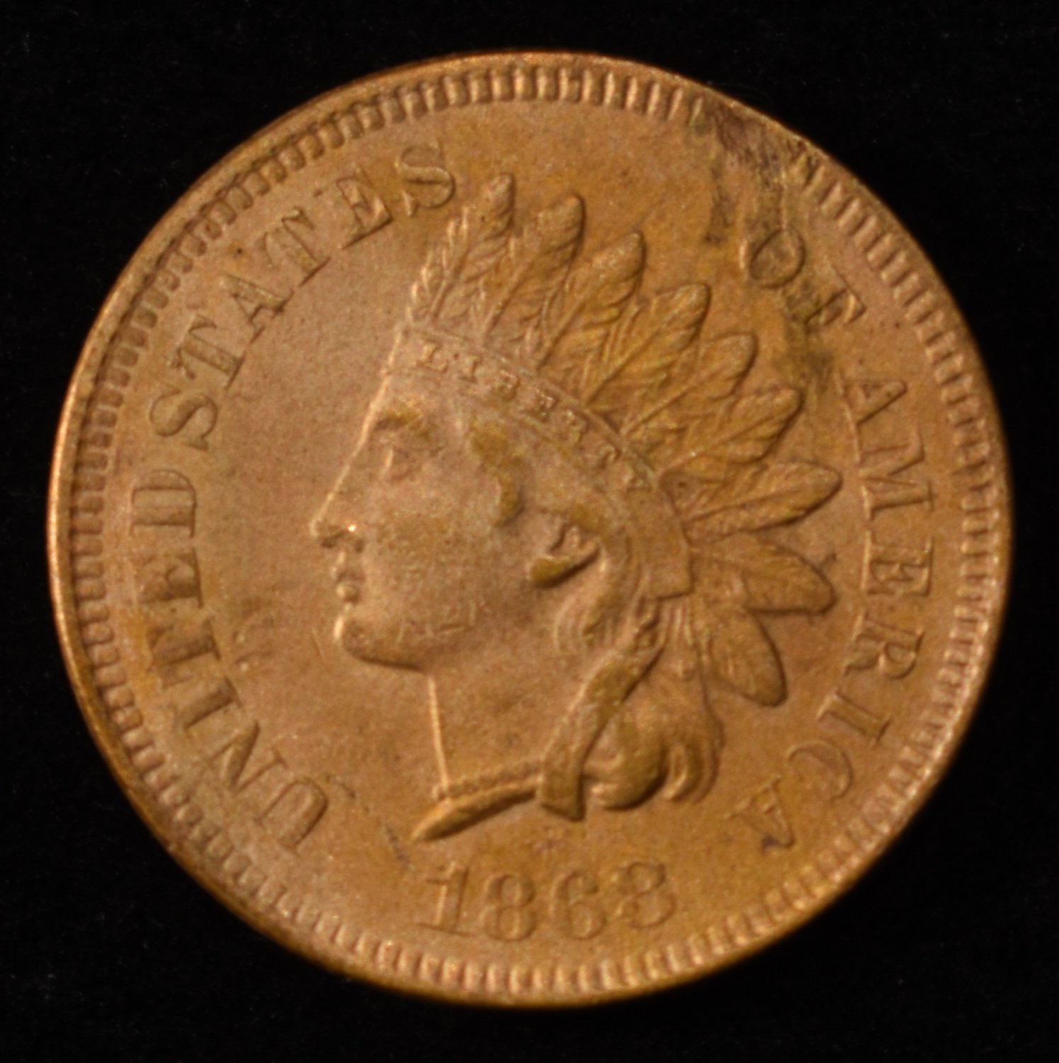 1868 INDIAN HEAD CENT CH BU RD