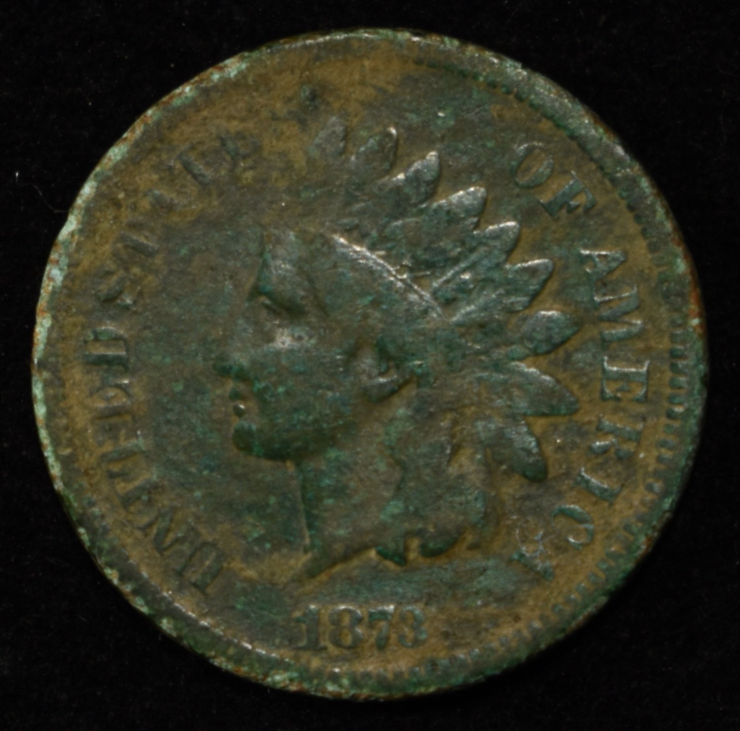 1873 INDIAN HEAD CENT VF
