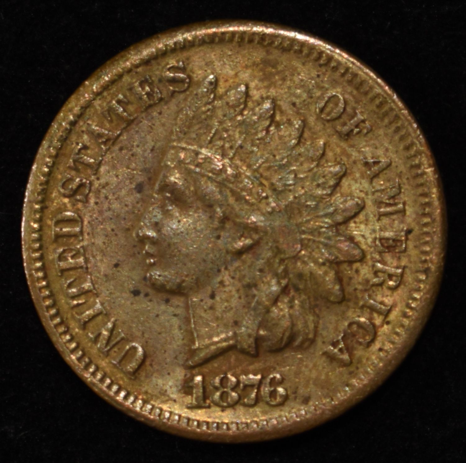 1876 INDIAN HEAD CENT AU
