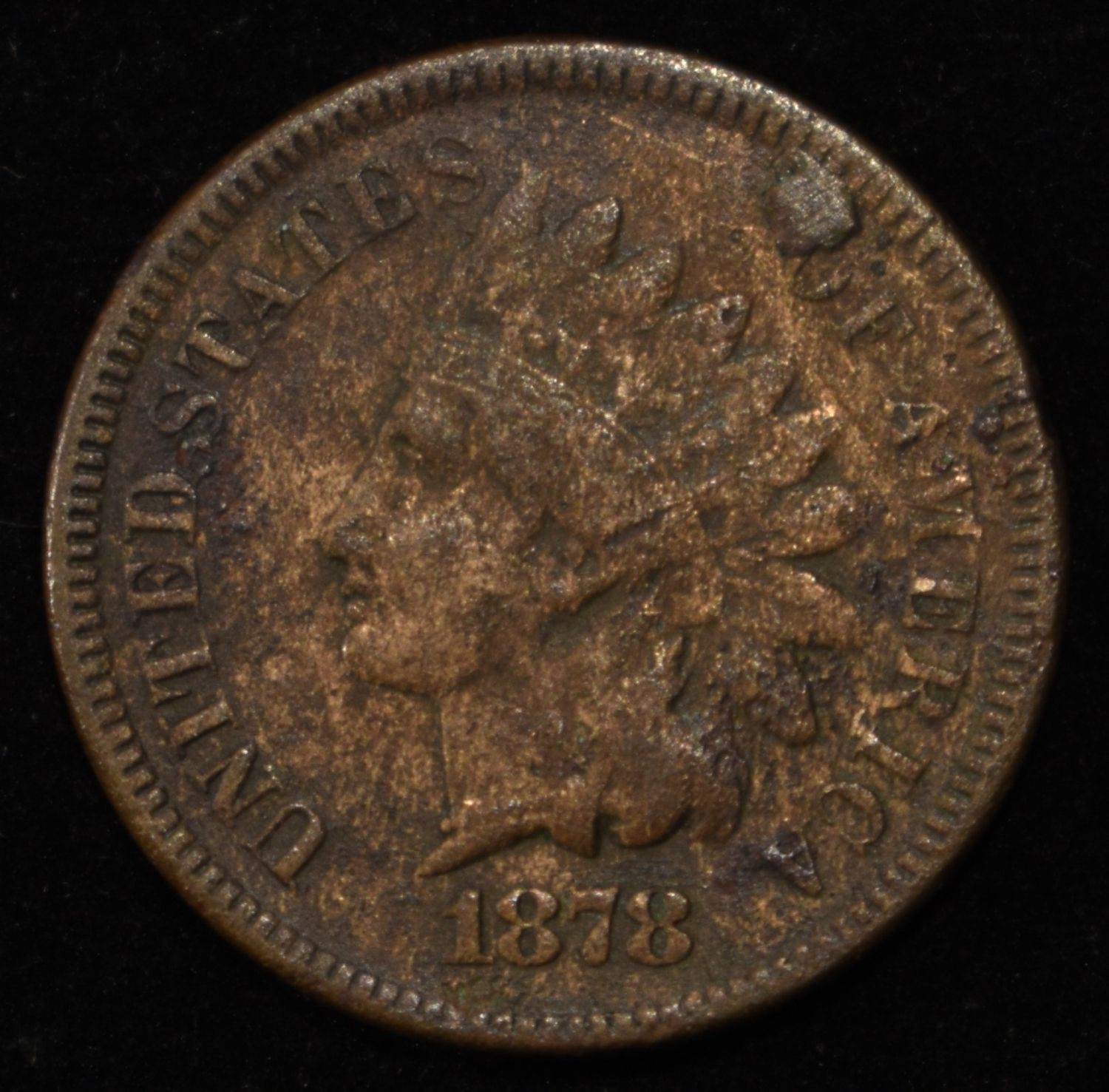1878 INDIAN HEAD CENT XF