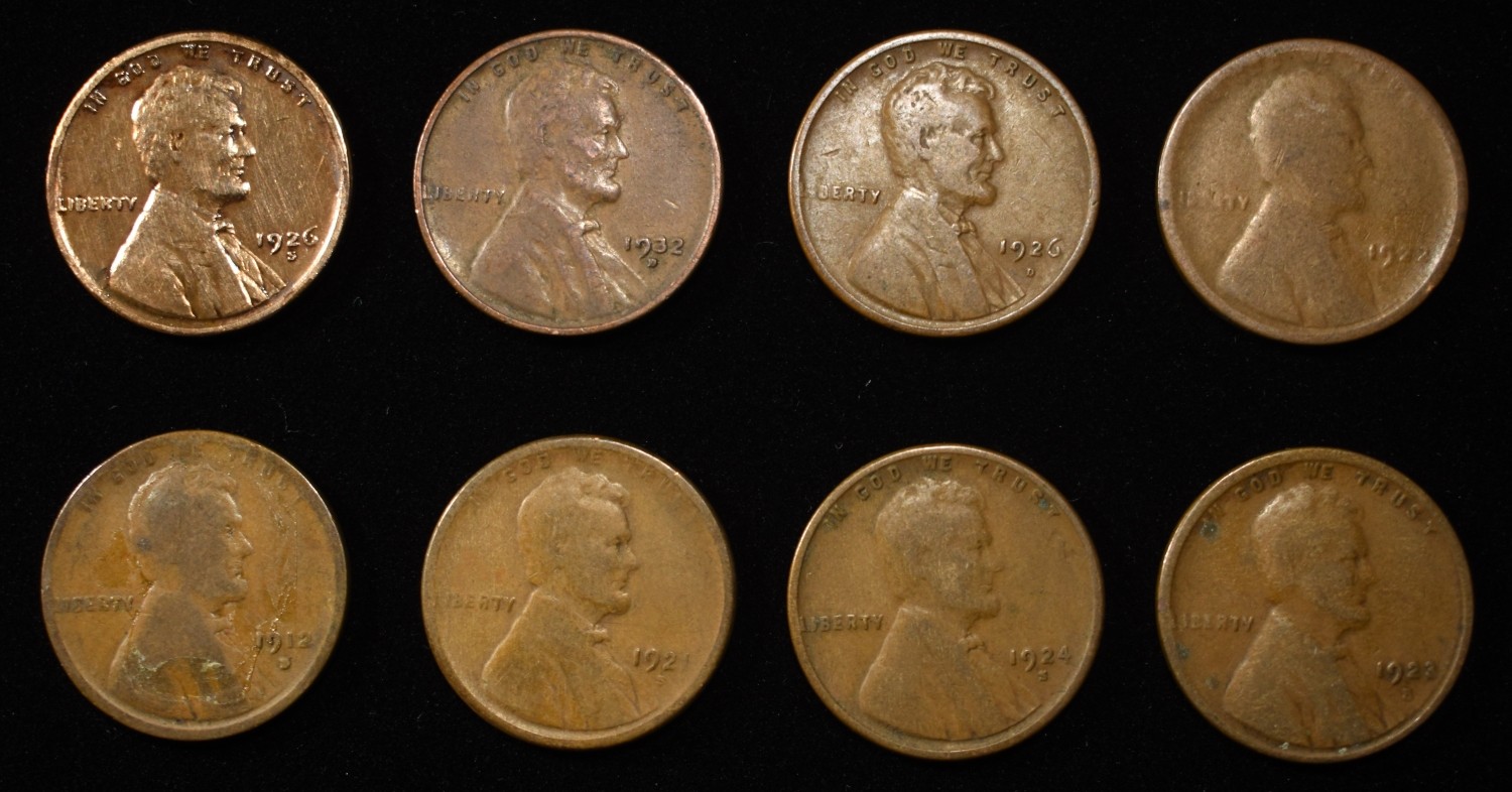 8 NICE EARLY SEMIKEY WHEAT CENTS