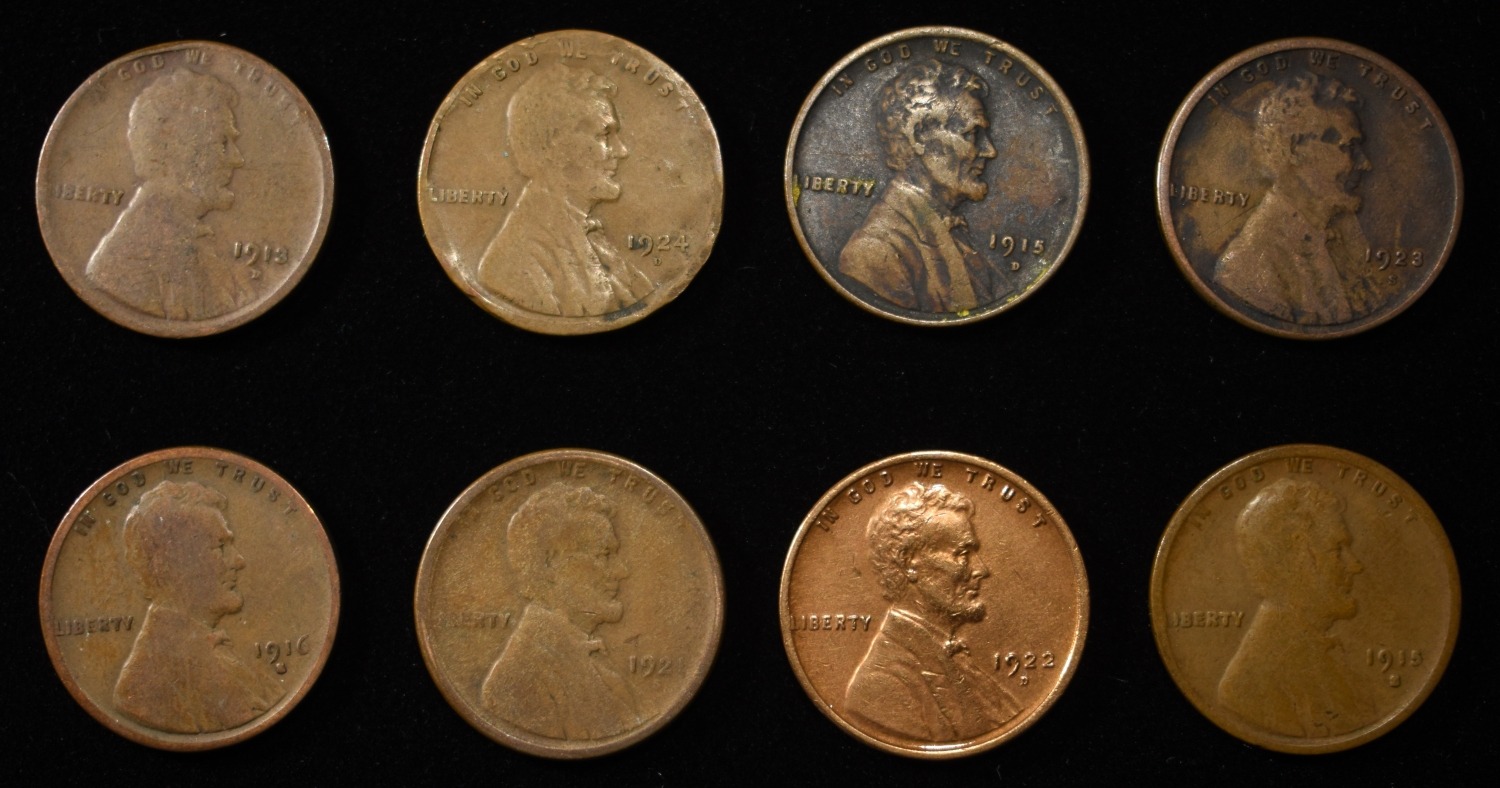 8 NICE EARLY SEMIKEY WHEAT CENTS