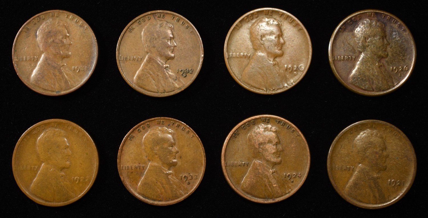 8 NICE EARLY SEMIKEY WHEAT CENTS