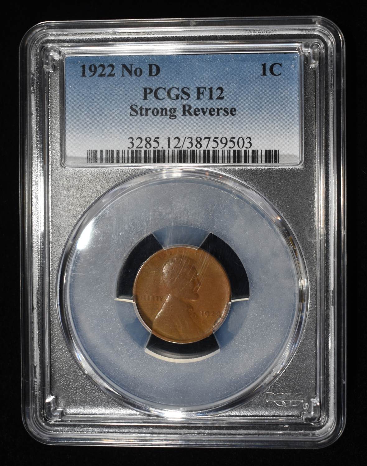 1922 WHEAT CENT NO D PCGS F12 STRONG REVERSE