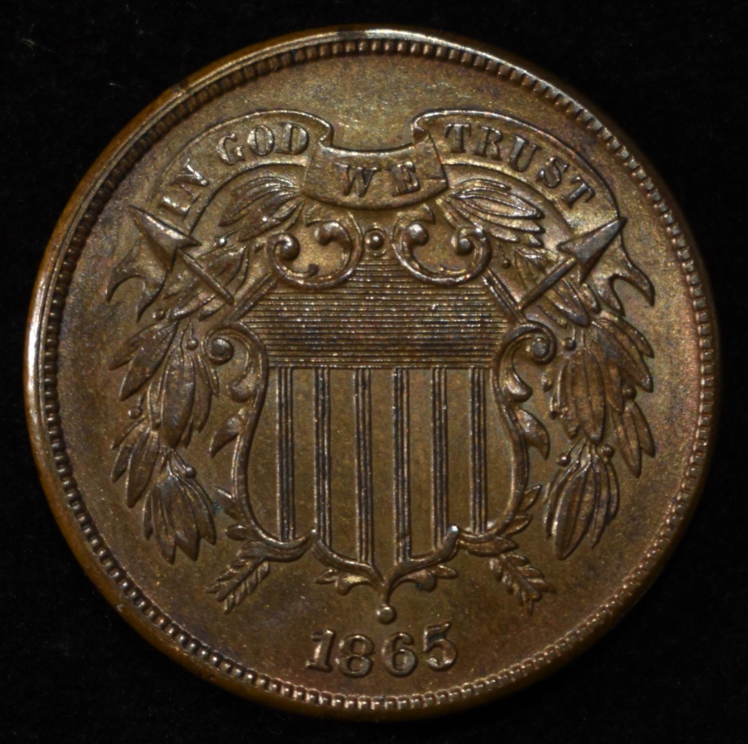 1865 TWO-CENT PIECE CH BU