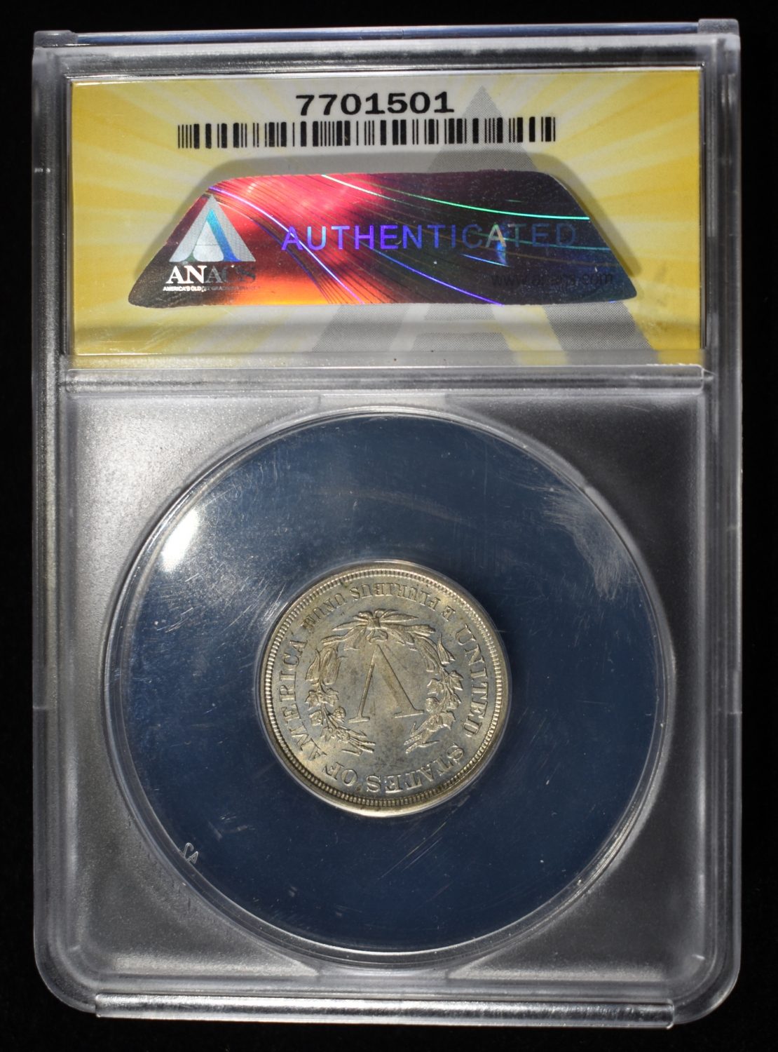 1883 NC 'V' NICKEL ANACS MS63