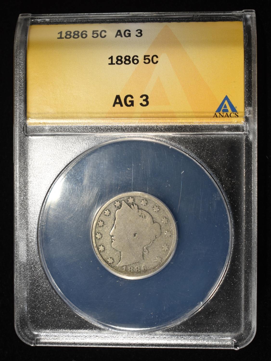 1886 "V" NICKEL AG 3 ANACS
