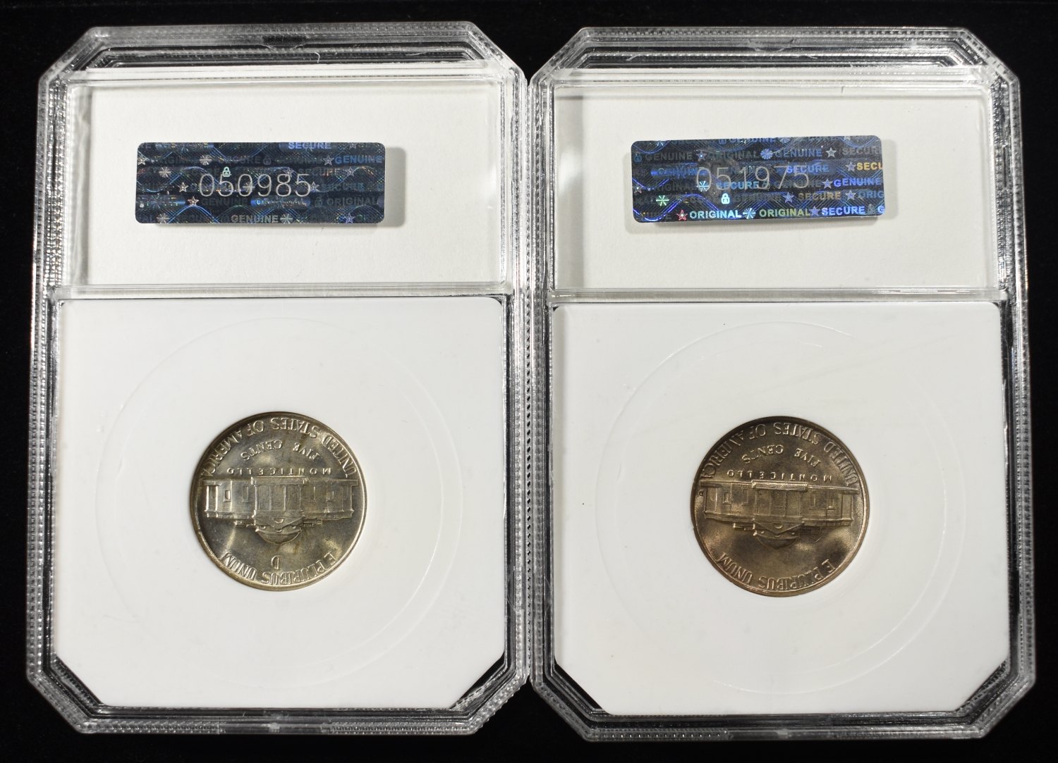 1943-D, 1946-D JEFFERSON 5C PCI SUPERB GEM BU FS