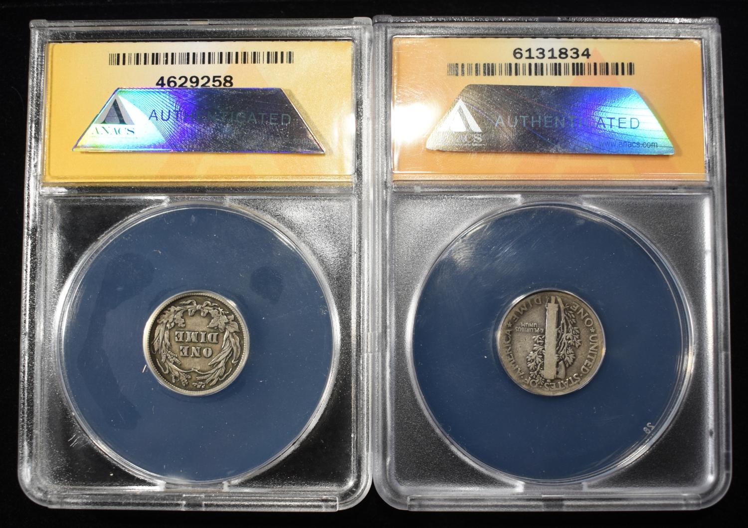 (2) GRADED DIMES