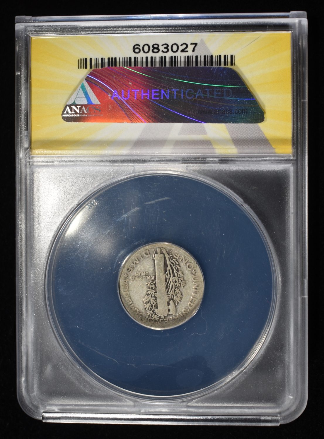 1921-D MERCURY DIME GOOD 4 DETAILS ANACS