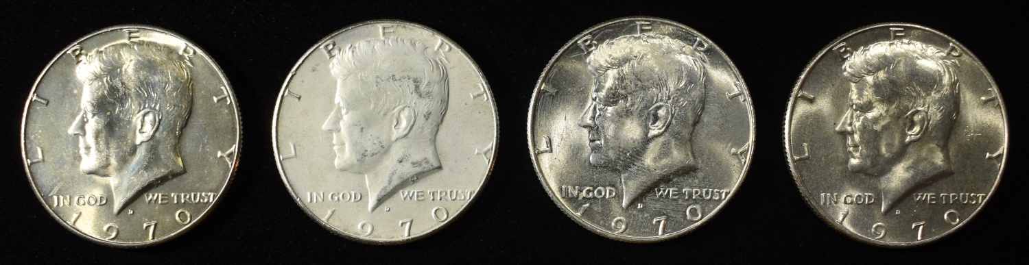 (4) 1970-D KENNEDY HALF DOLLARS BU