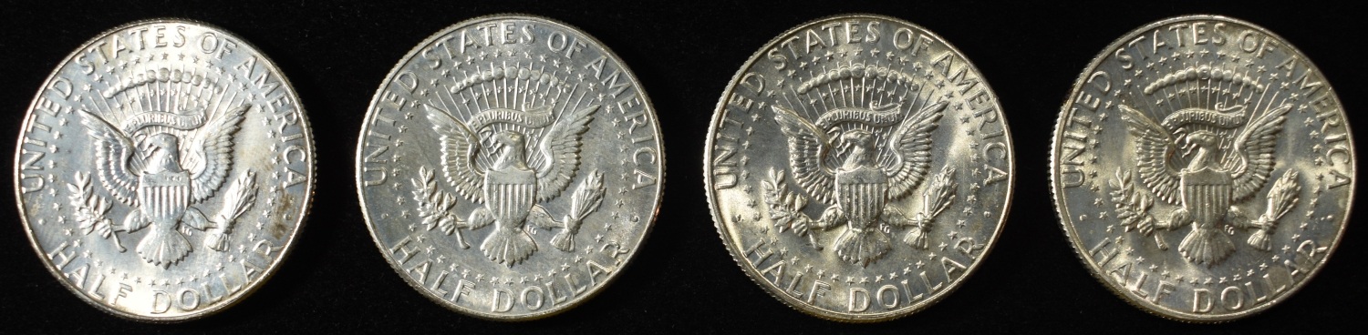 (4) 1970-D KENNEDY HALF DOLLARS BU