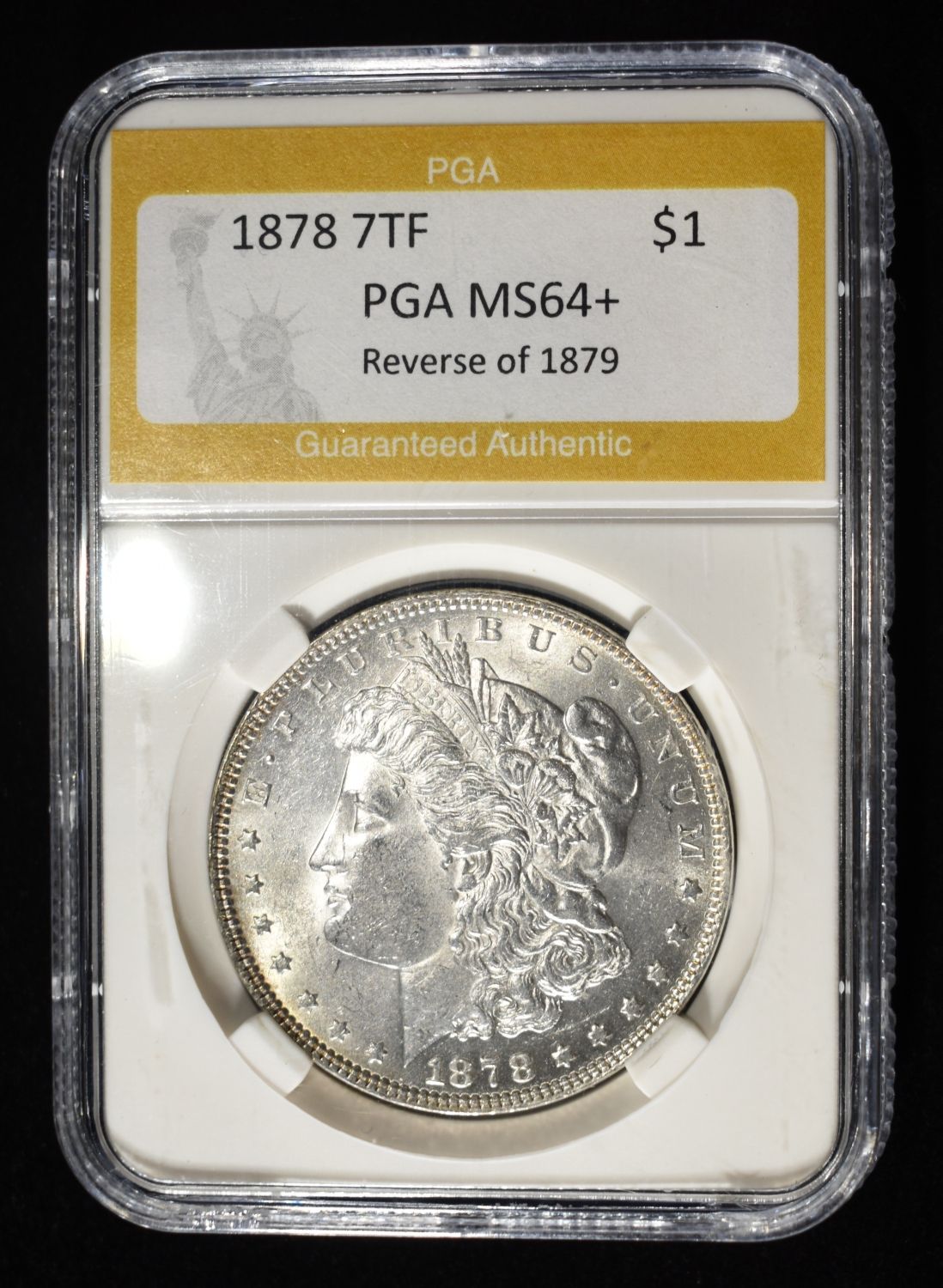 1878 7TF REV 79 MORGAN DOLLAR PGA CH/GEM BU