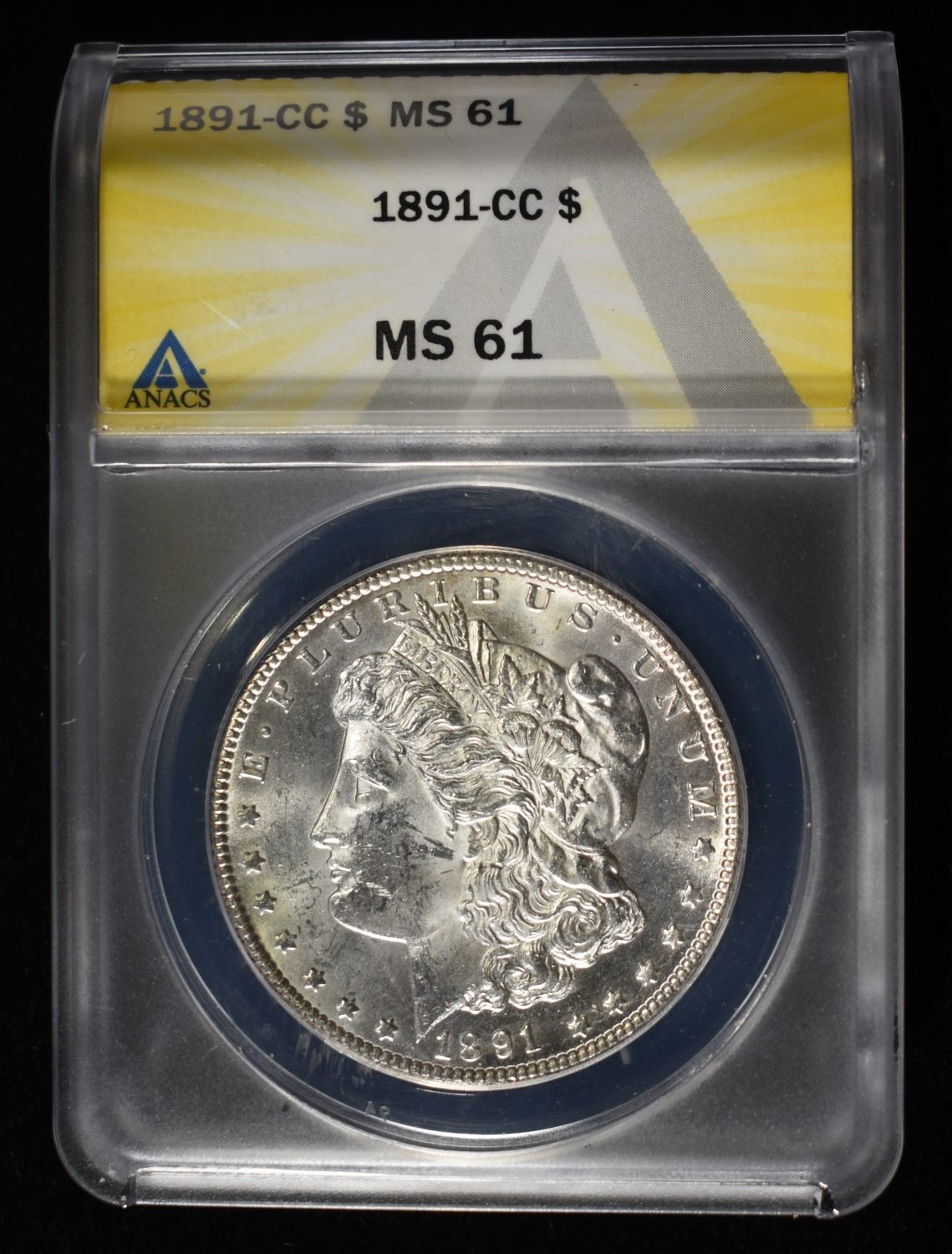 1891-CC MORGAN DOLLAR ANACS MS61