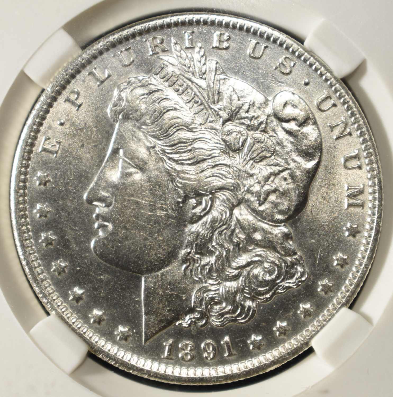 1891-O MORGAN DOLLAR PGA CH/GEM BU
