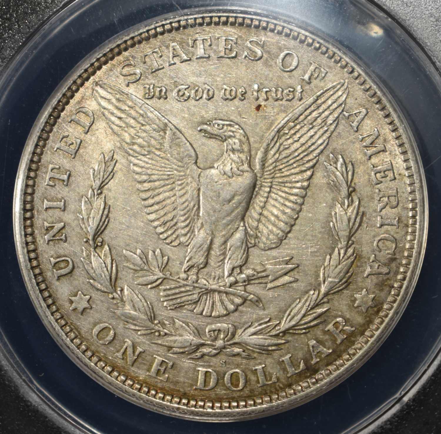 1921-S MORGAN DOLLAR AU 55 DETAILS CLEANED ANACS