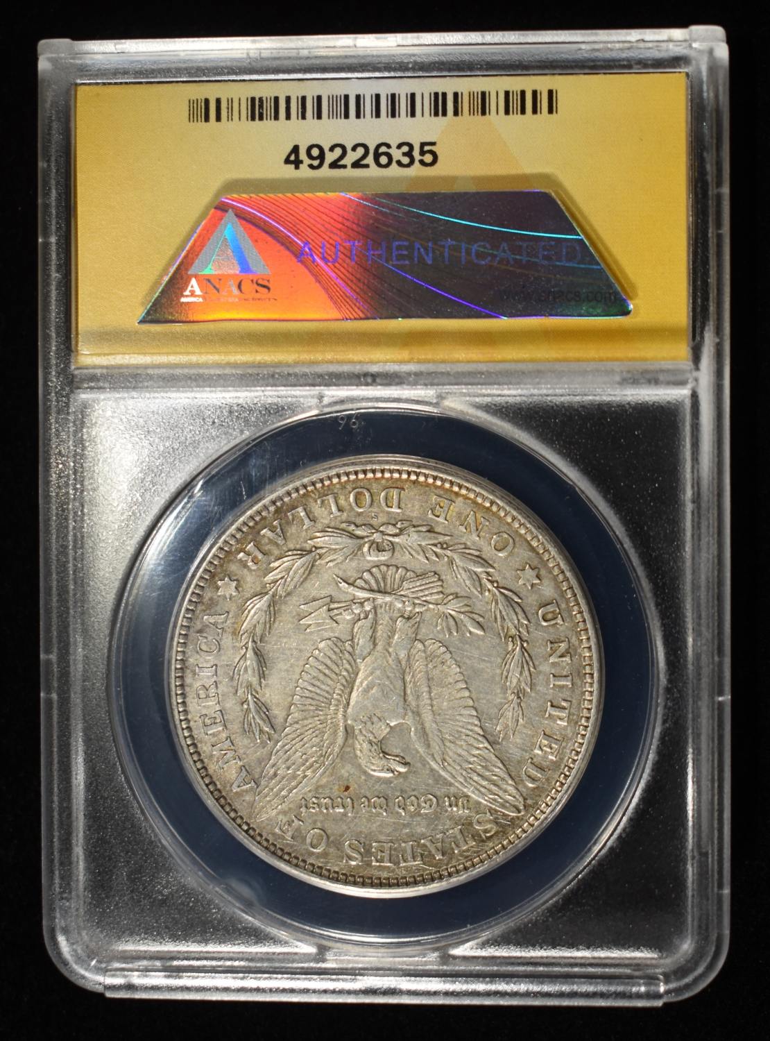 1921-S MORGAN DOLLAR AU 55 DETAILS CLEANED ANACS